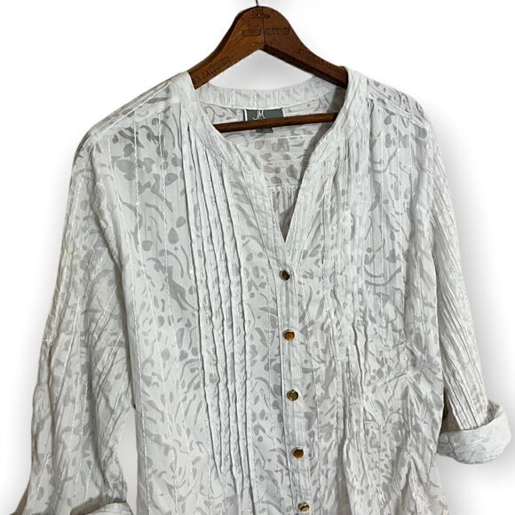 JM Collection Cotton Blend Button Down Shirt - Picture 2 of 7